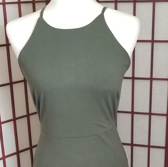 Nwt Olive green crisscross mini dress - Picture 2 of 7